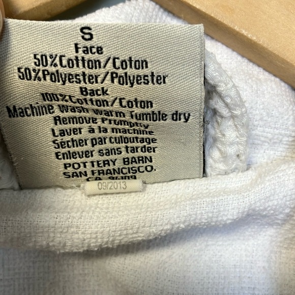 Pottery Barn White Waffle Knit bathrobe S - Picture 3 of 6